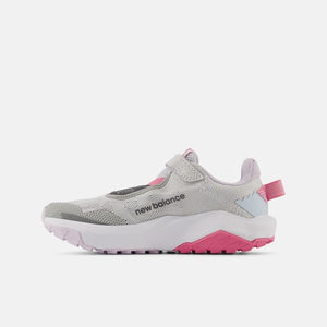 DynaSoft Nitrel v6 Bungee with Top Strap Trail Shoe - Grey Matter with Real Pink and Quarry Blue