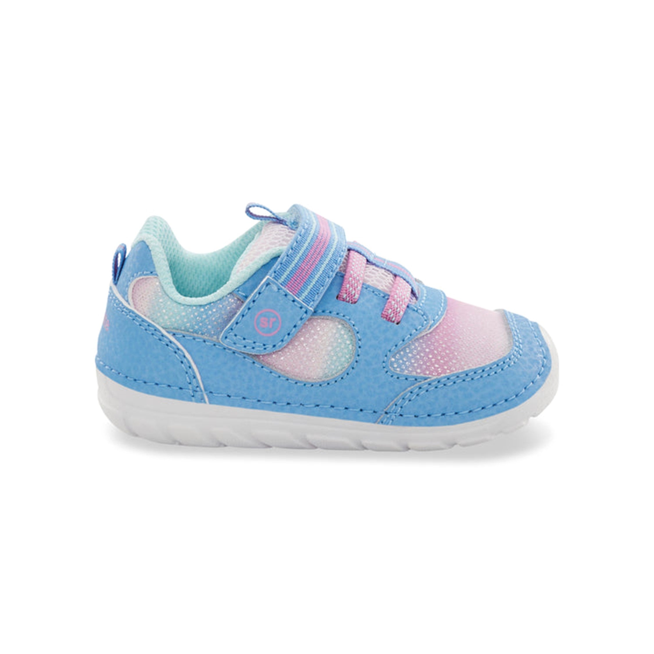 Soft Motion Turbo (First Walker) Sneaker - Light Blue Rainbow