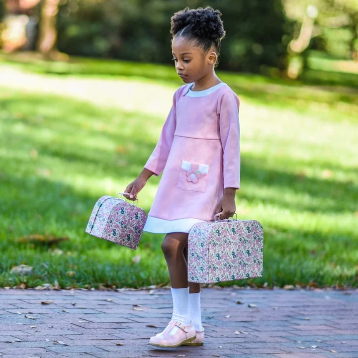 Sherry Kid's T-strap Dress Shoe - Pink Leather