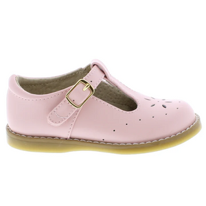 Sherry Kid's T-strap Dress Shoe - Pink Leather