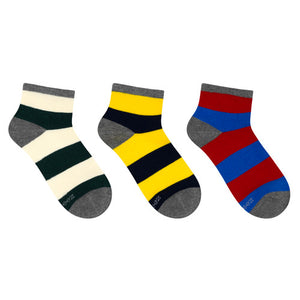 Rugby Stripes 3-Pack Quarter Socks