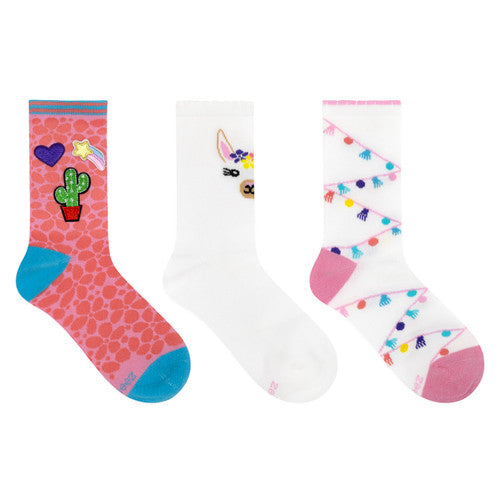 Llama Patch 3-Pack Crew Socks