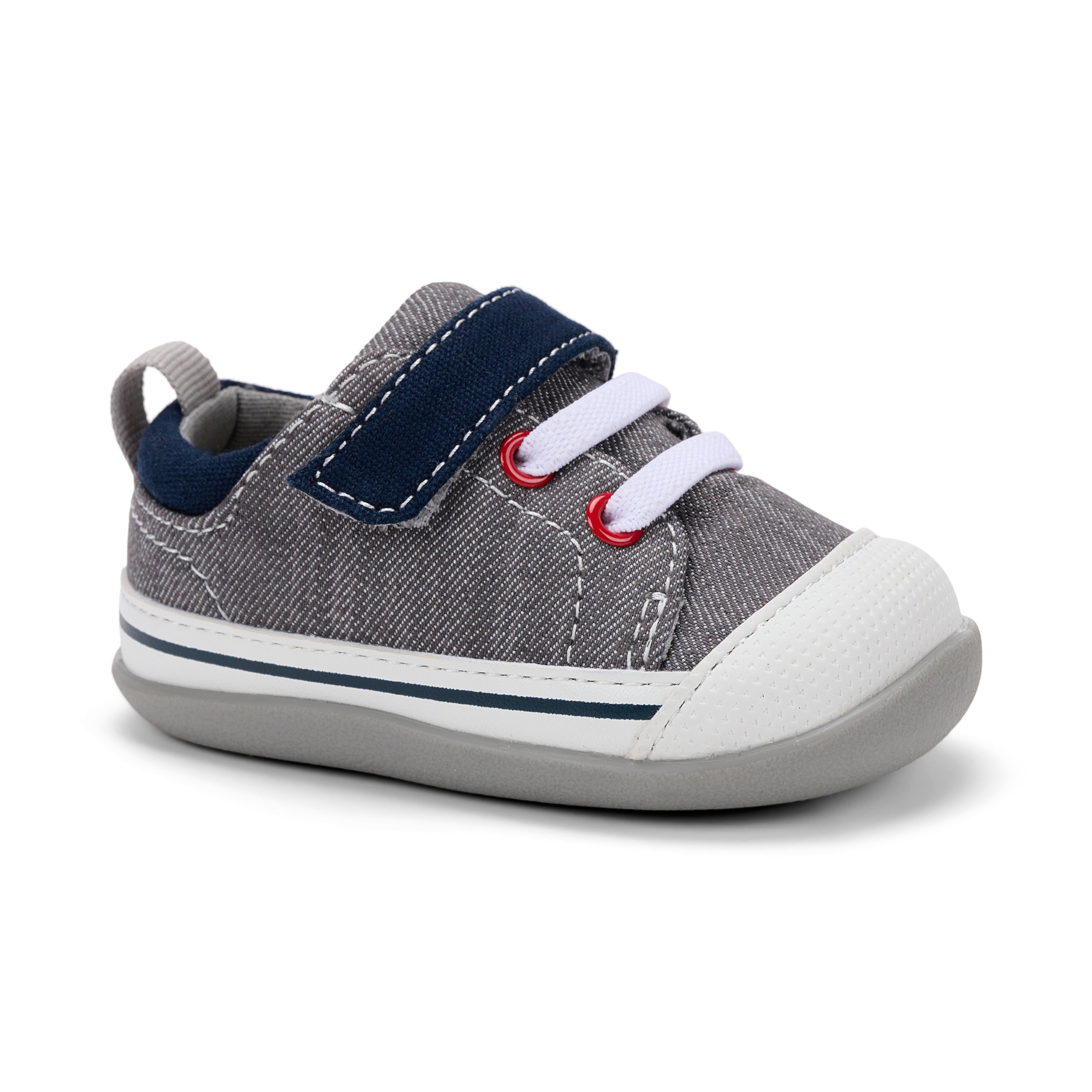 Stevie II (First Walker) Infant Shoe - Gray Denim