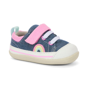 Stevie II (First Walker) Infant Shoe - Chambray/Pink