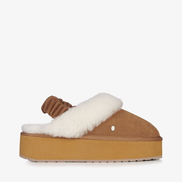 Hartz Women's Flatform Sherpa Slipper - Chestnut