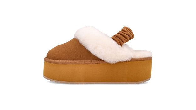 Hartz Women's Flatform Sherpa Slipper - Chestnut